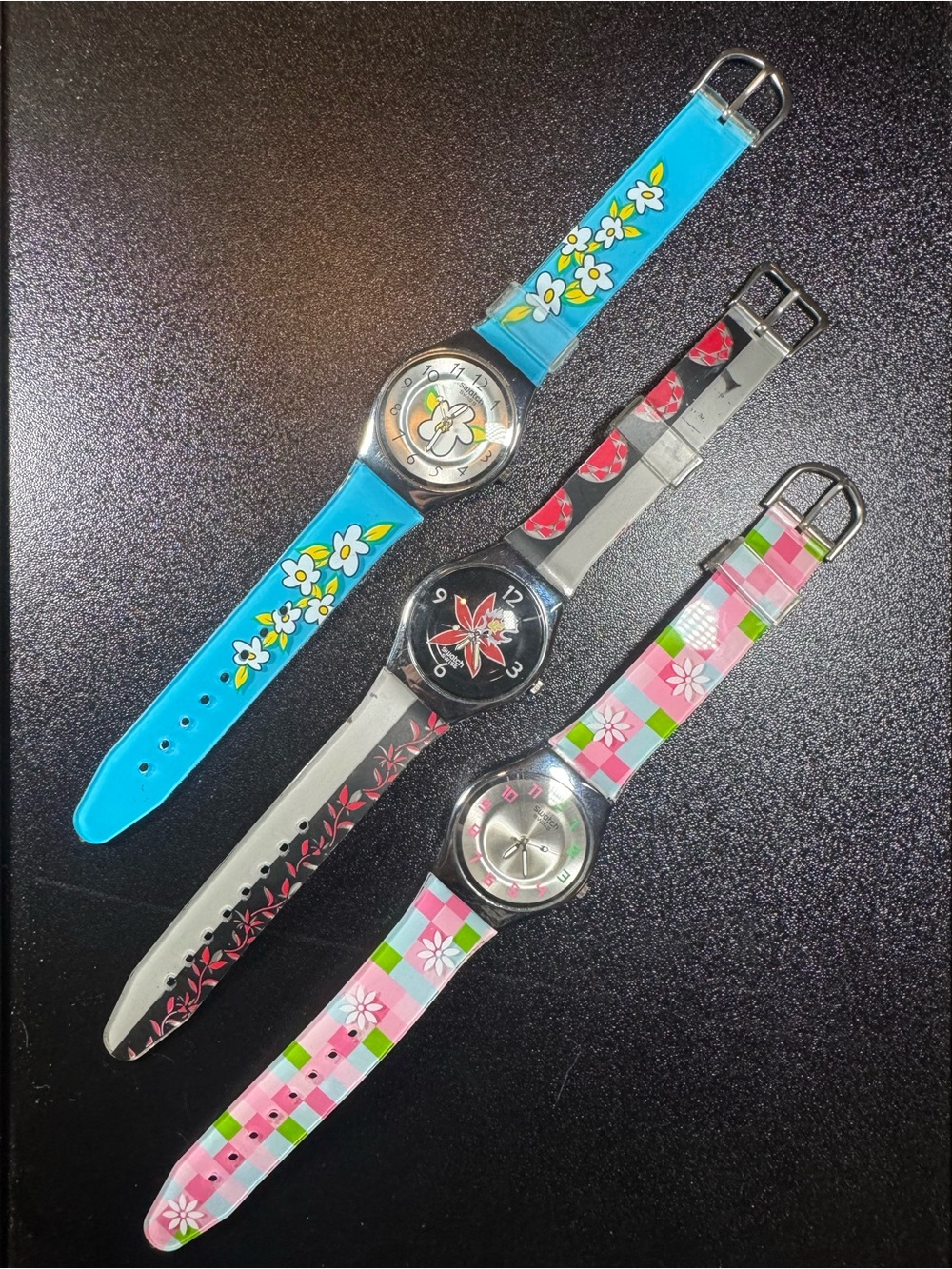 Lot (3) Knock Off “Swatch-style” watches. Niche Collector Pieces